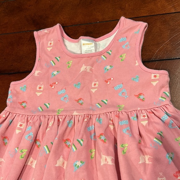 Gymboree Outlet Pool Party Pink 100% Cotton Knit Dress Size 7 - Picture 6 of 9